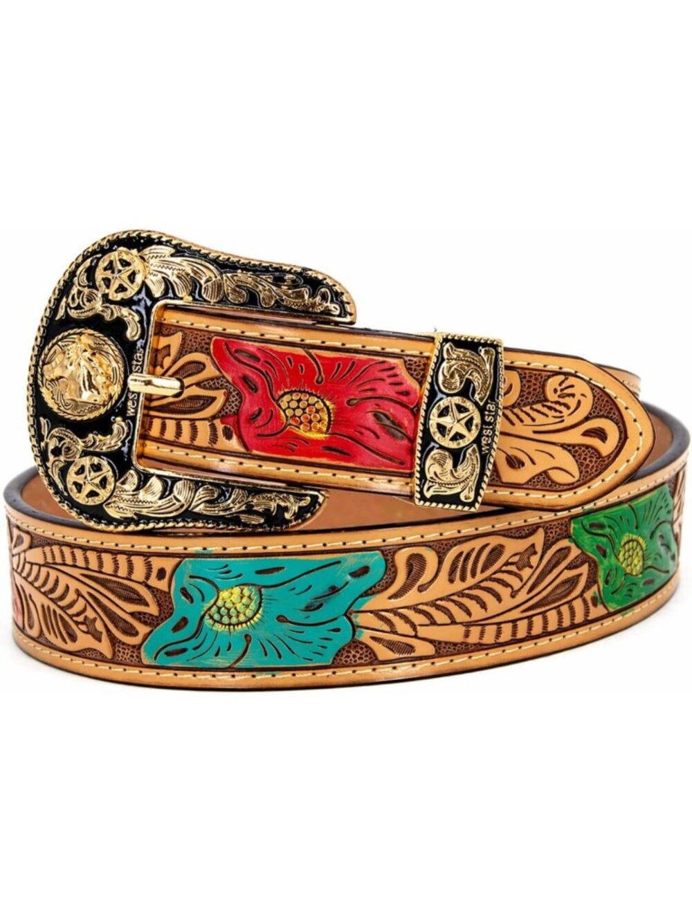 Stylish Embossed Western Cowgirl Belt for Women - Perfect for Casual & Country
